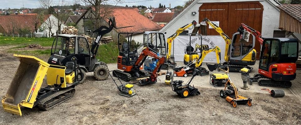 Stampfel Rüttelplatte Verdichter Minibagger mieten in Mittelbiberach – 4