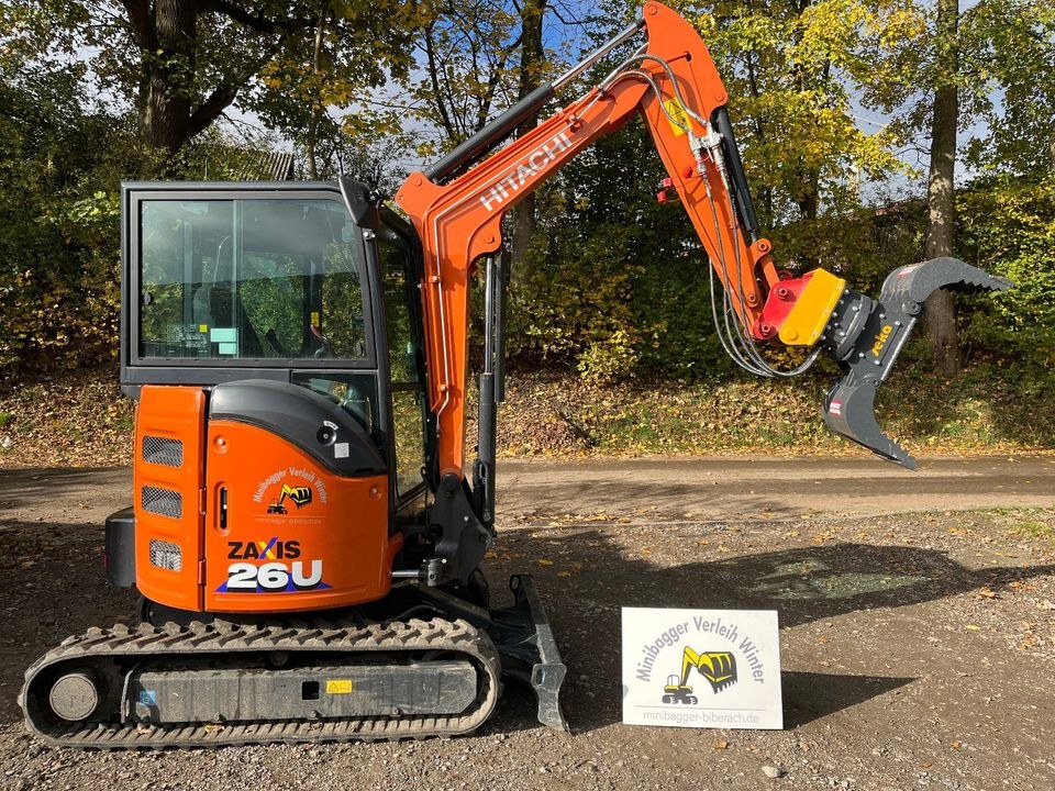 Minibagger Hitachi 2,7 to Baumaschinen mieten bei Winter Baumaschinen