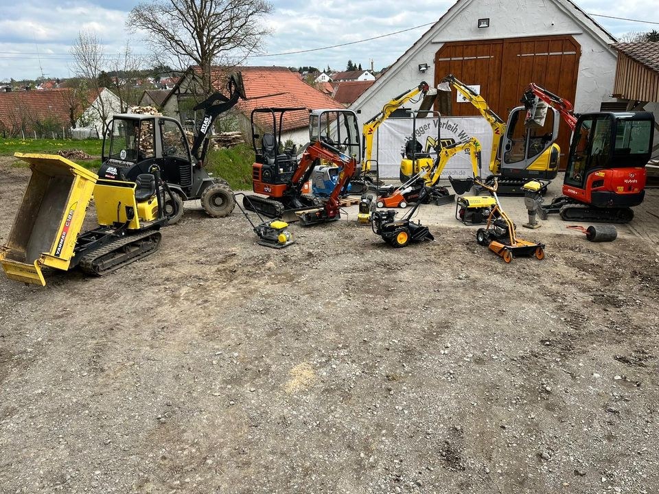 Minibagger 1,9to 2,6to.Rüttler Radlader mieten bei Winter Baumaschinen