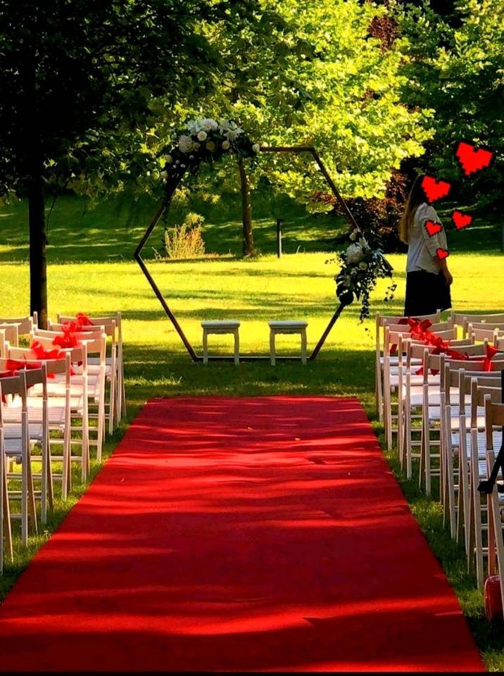 XL Teppich rot VIP 20x1.6mtr mieten in Lechbruck – für die Hochzeit