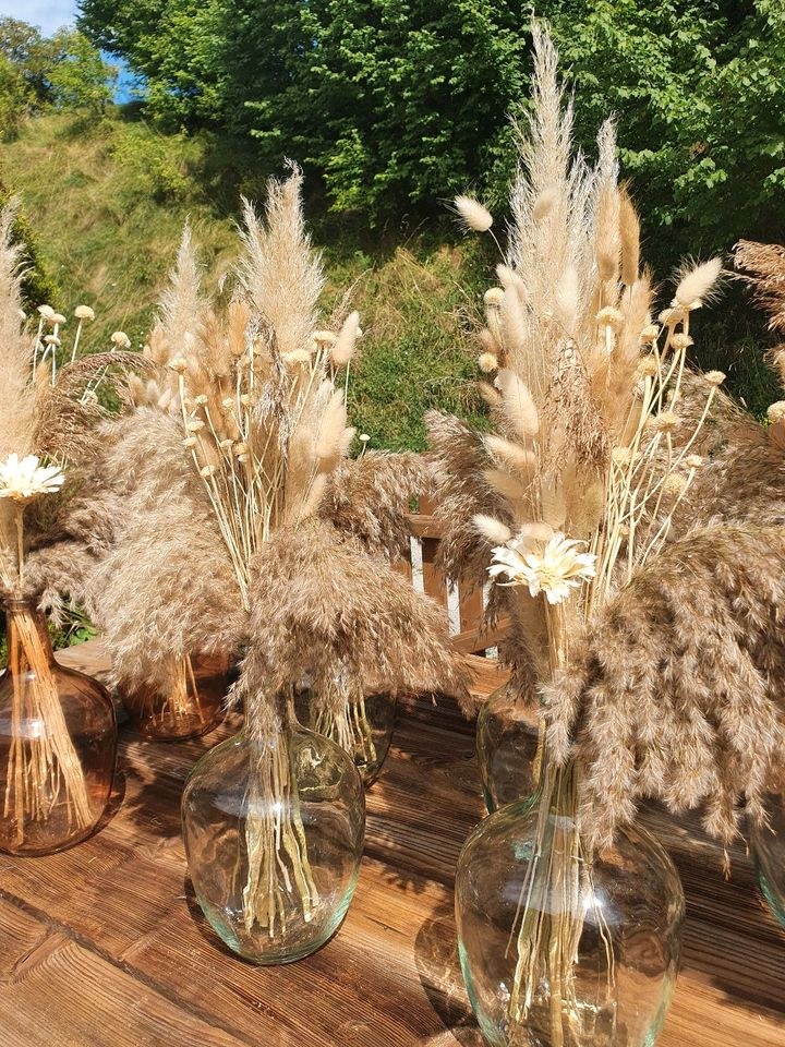 N Vasen incl Trockenblumen Tischdeko mieten in Lechbruck – 2