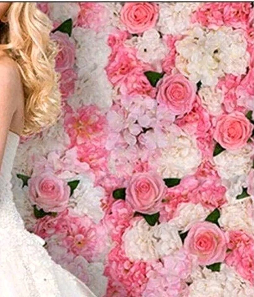 Blumenwand Fotowand rosa weiss mieten in Lechbruck – für die Hochzeit – 4