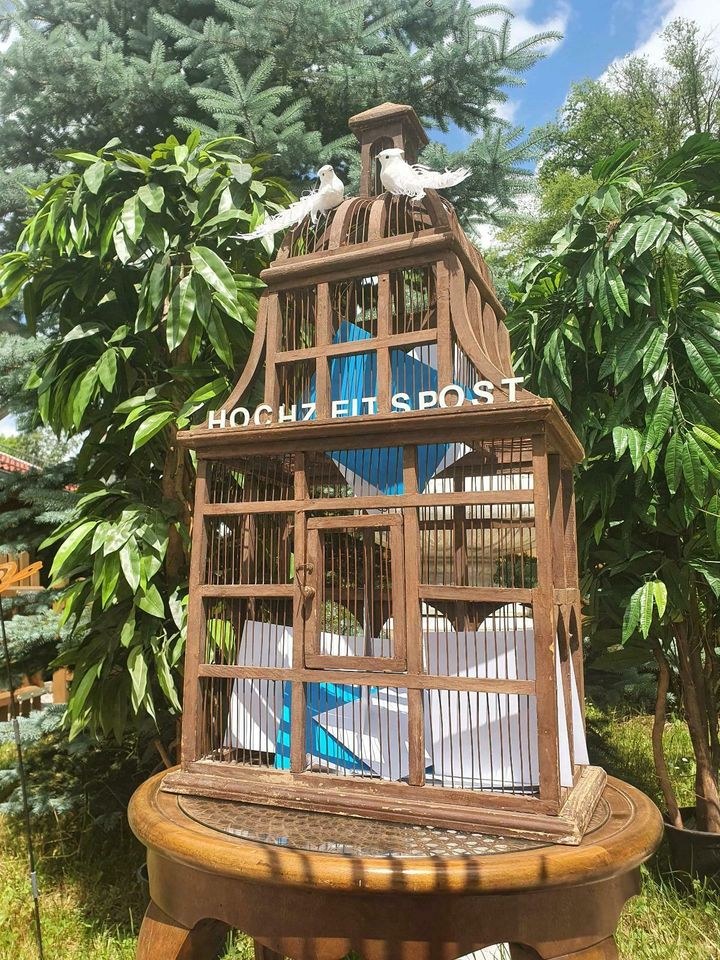 Hochzeitspost Vogelkäfig boho vintage mieten in Lechbruck