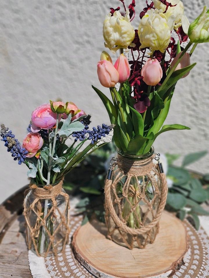 Vasen 2er Set boho Tischdeko mieten in Lechbruck – für die Hochzeit – 3