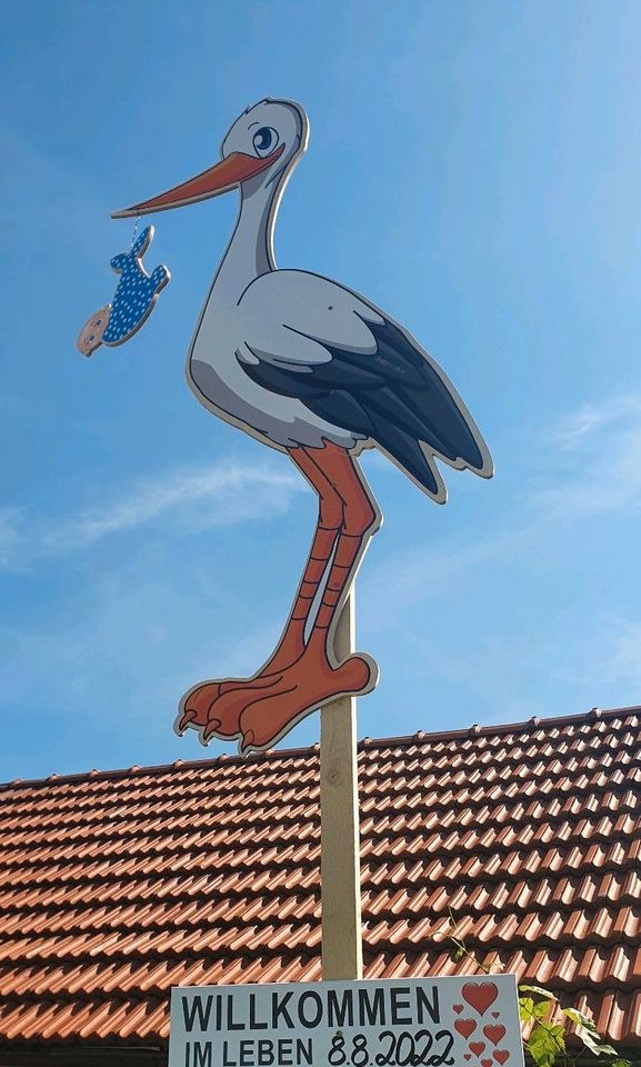 Storch Baby Geburt 1.50mtr mieten in Lechbruck – das Besondere
