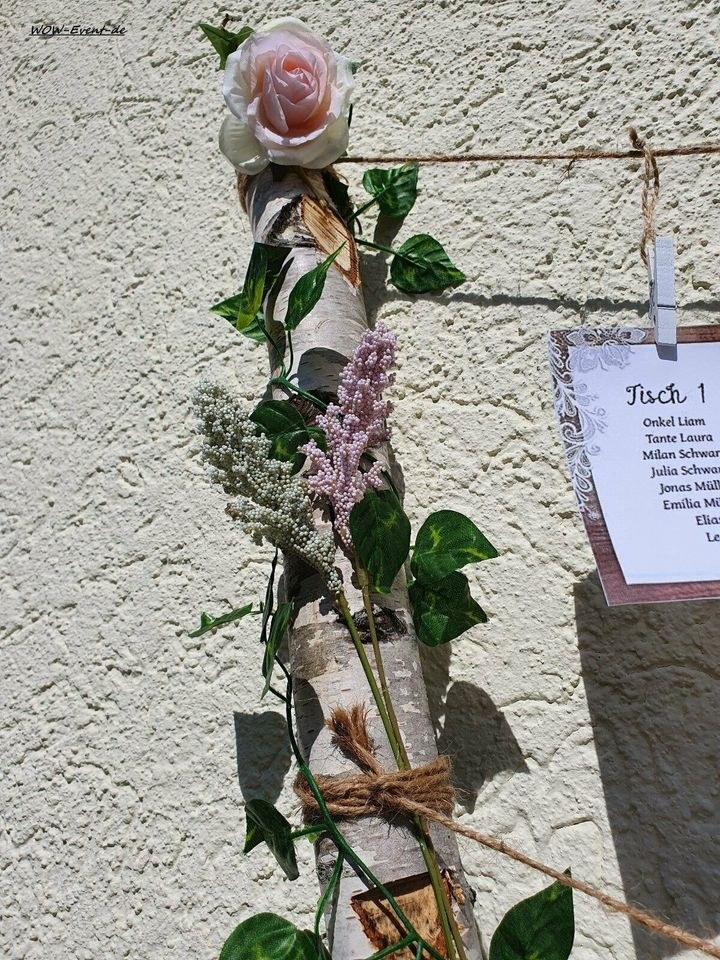 Vintage Rustikale Sitzplatzhalter Birke mieten in Lechbruck – 4