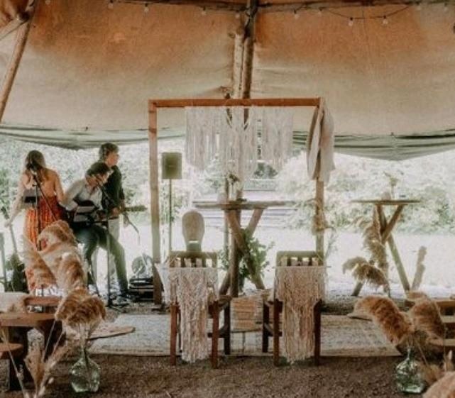 N*Stuhlbehang Makramee mieten in Lechbruck – Sitzplätze für alle