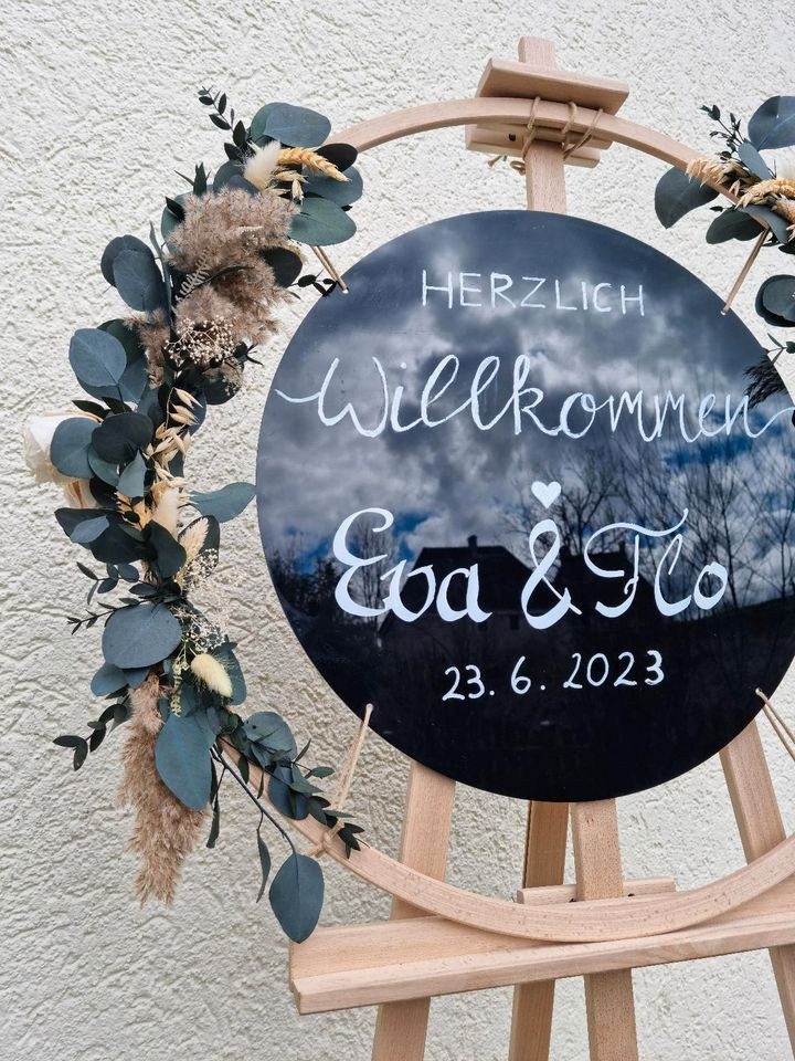 Staffelei Herzlich Willkommen mieten in Lechbruck – für die Hochzeit – 2