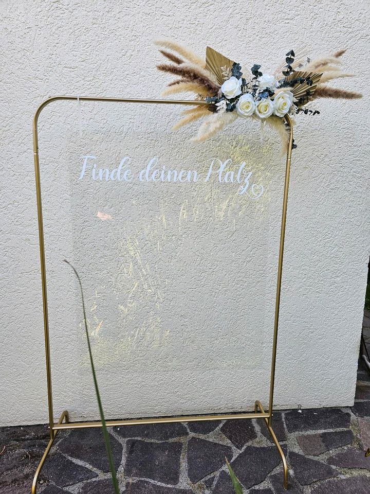 Sitzplanhalter gold Plexi mieten in Lechbruck – für die Hochzeit – 3