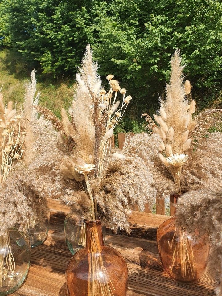 N Vasen incl Trockenblumen Tischdeko mieten in Lechbruck – 3
