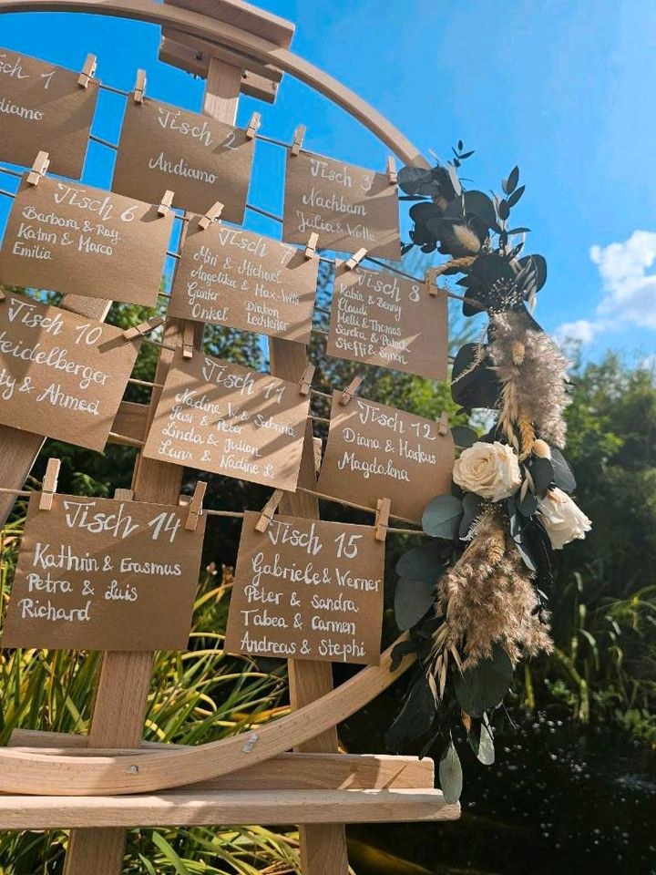 N Sitzplanhalter Trockenblumen mieten in Lechbruck – für die Hochzeit – 4