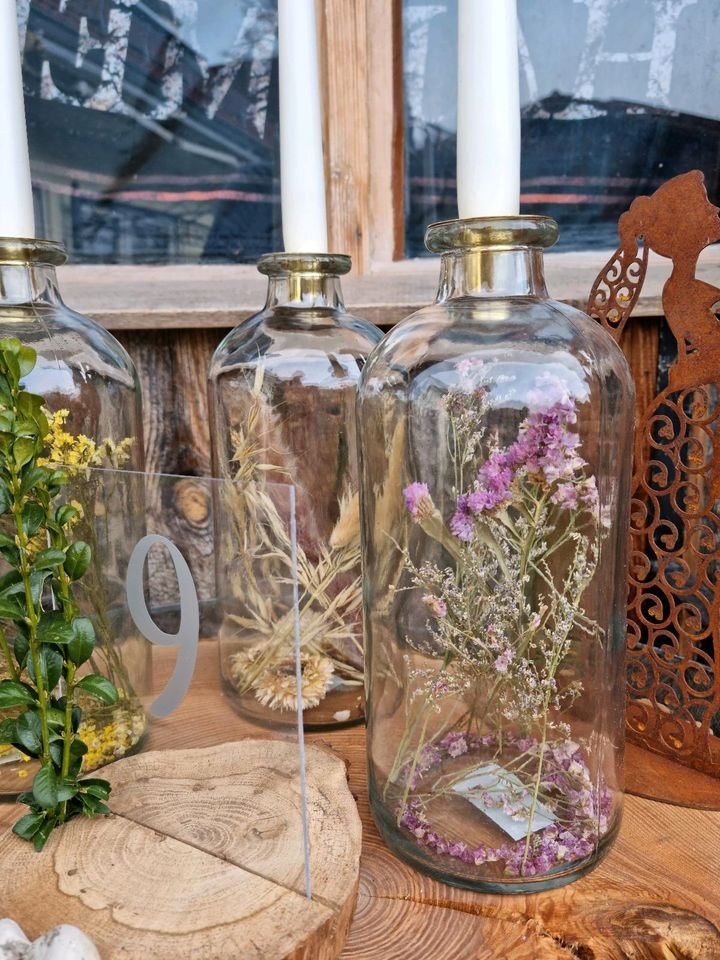 N* Kerzenständer Trockenblumen Vase Tischdeko mieten in Lechbruck – 4