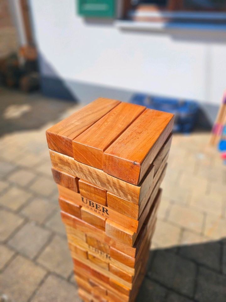N XL Spiele Outdoor Indoor Wackelturm Jenga mieten in Lechbruck – 3