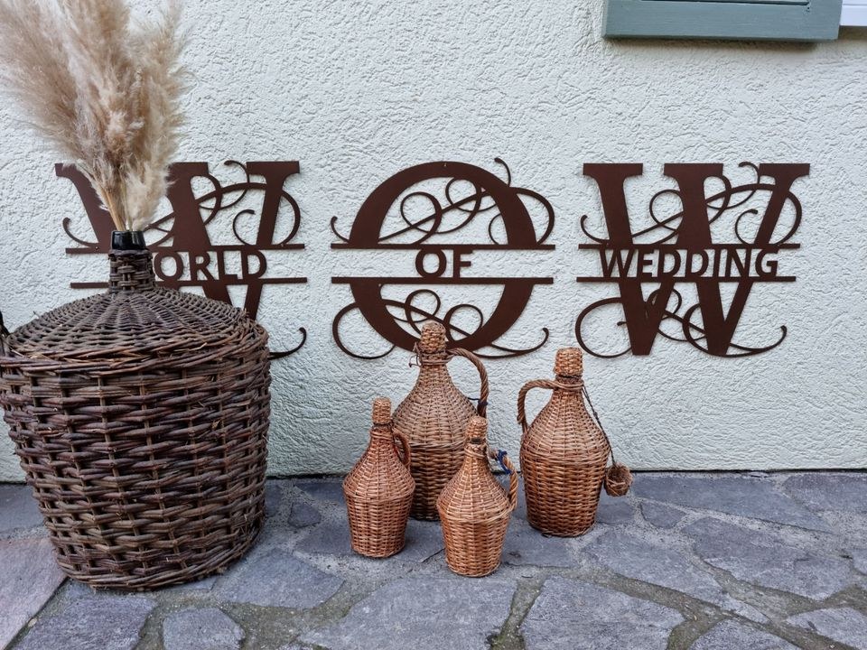 N Korbflaschen Körbe Deko mieten in Lechbruck – für die Hochzeit