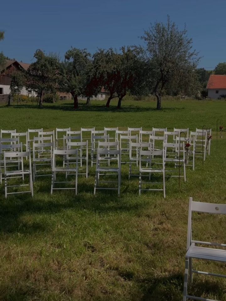 N Stühle Klappstuhl Klappstühle weiss mieten in Lechbruck – 2