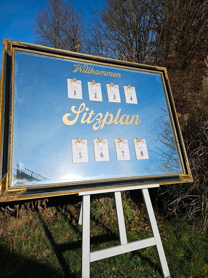 N Sitzplanhalter Edler Spiegel incl Staffelei mieten in Lechbruck