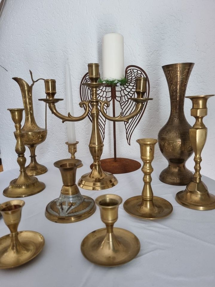 N Messing Kerzenständer Tischdeko mieten in Lechbruck – für alle Gäste – 3