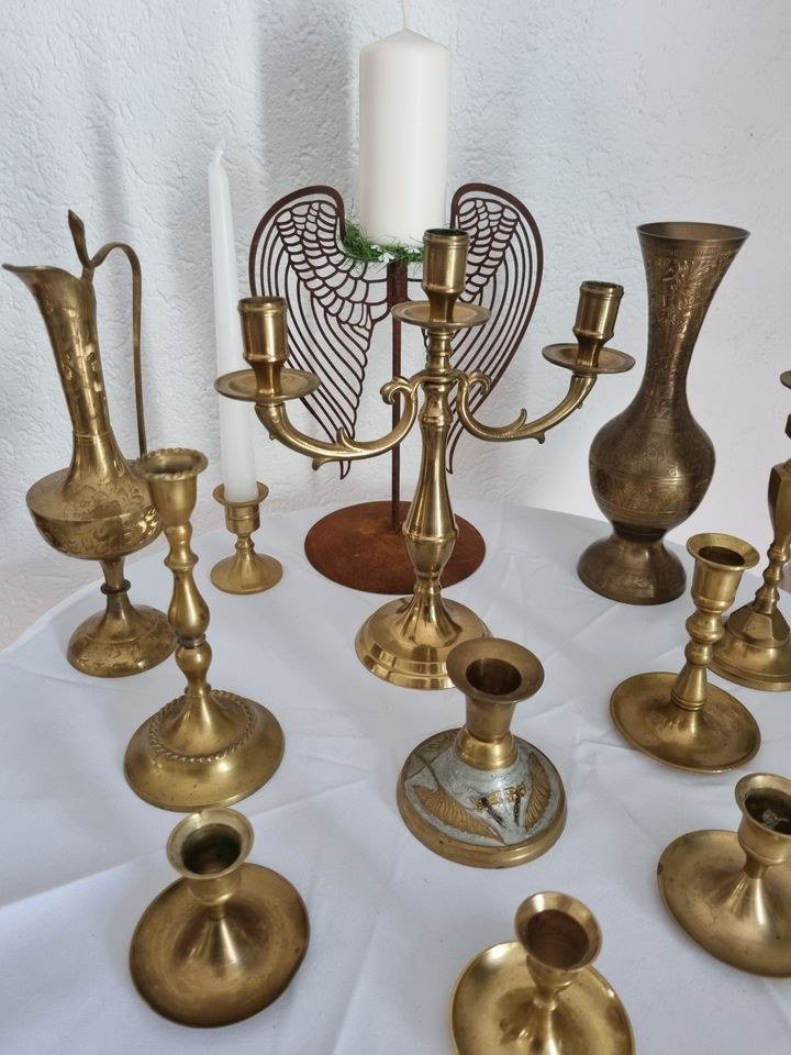 N Messing Kerzenständer Tischdeko mieten in Lechbruck – für alle Gäste – 2