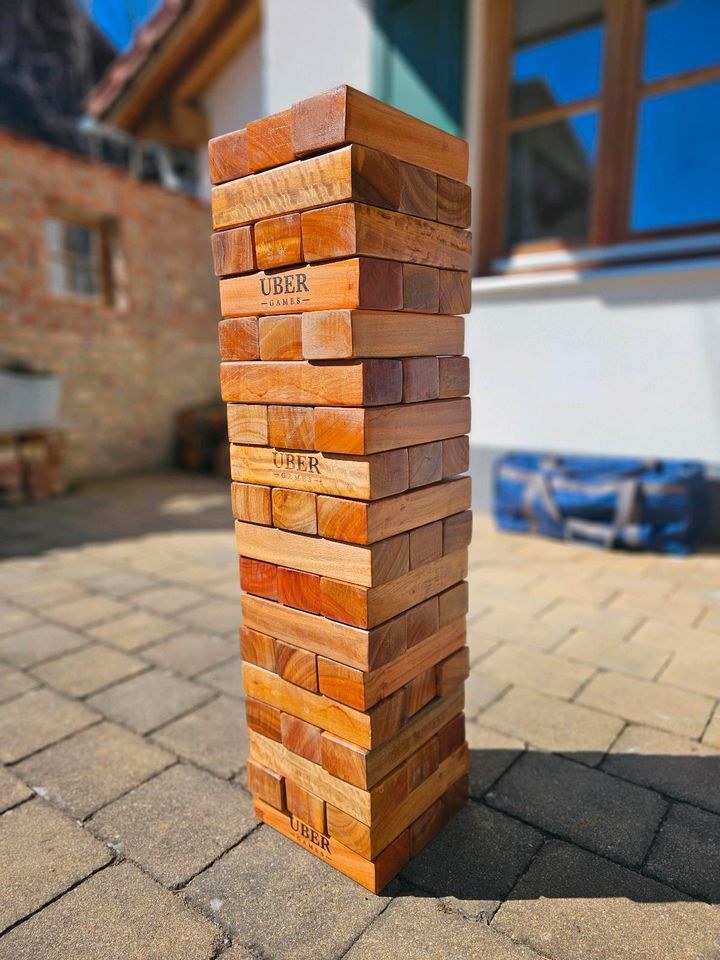 N XL Spiele Outdoor Indoor Wackelturm Jenga mieten in Lechbruck