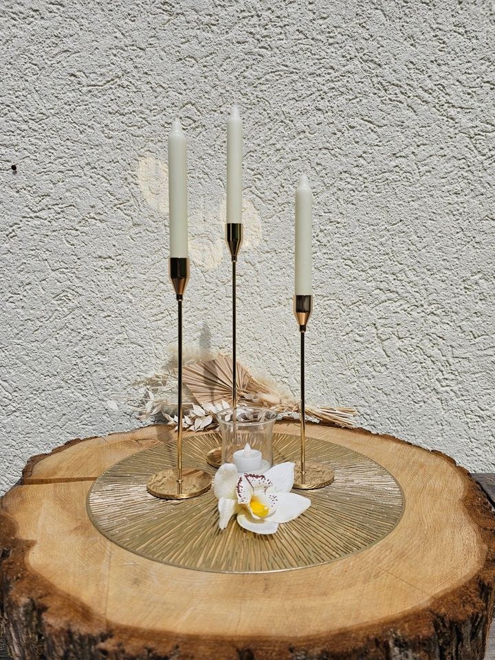 N Kerzenständer 3er Set gold o rose mieten in Lechbruck – 4