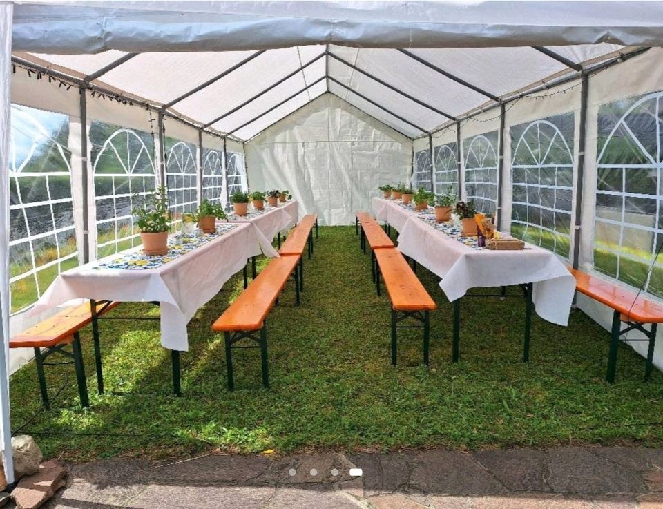 N Zelt Partyzelt 9x4mtr mieten in Lechbruck – für jedes Wetter – 4