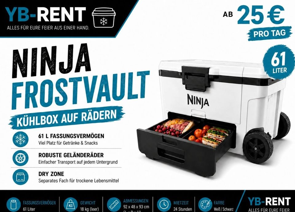 Ninja FrostVault 61L Kühlbox mieten in Beckum – Getränke kalt für alle