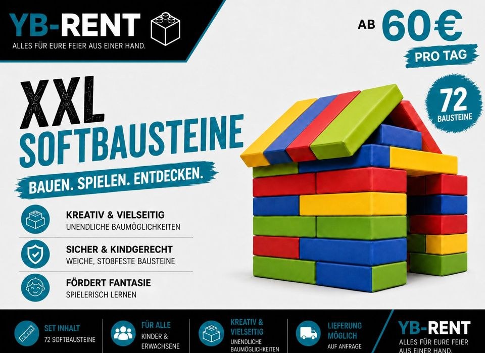 72 XXL Bausteine mieten bei YB-Rent – Spiel & Spaß