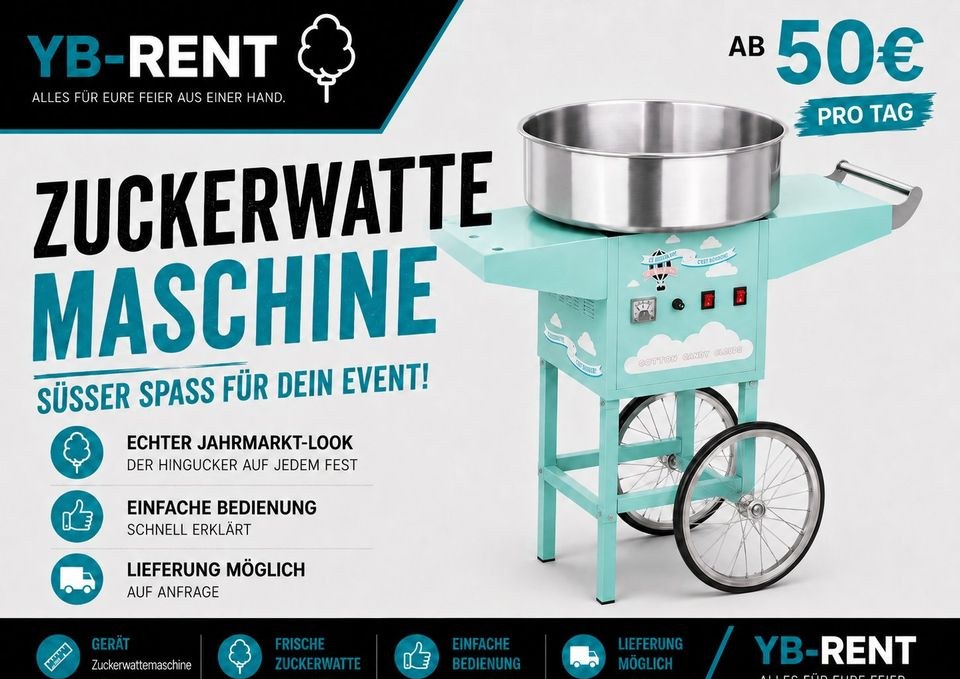 Zuckerwattemaschine Wagen mieten bei YB-Rent