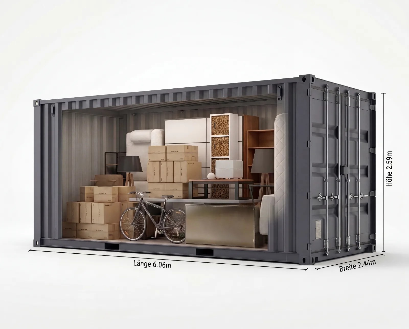 Lagercontainer 15 m² in Dortmund mieten – Selfstorage bei StoreMax