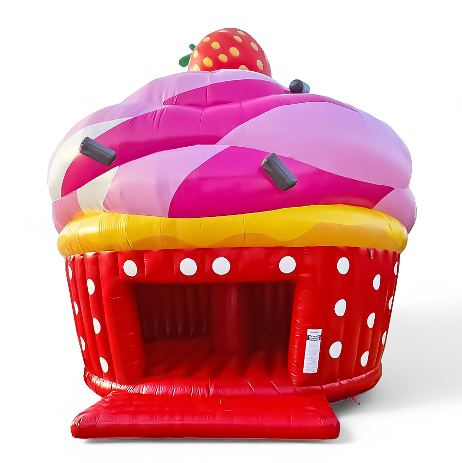 Hüpfburg "Cupcake Erdbeere Torte" – Sonderanfertigung mieten bei Happy Fun
