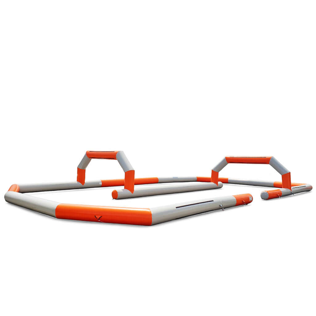 Aufblasbare Barriere Grau-Orange - Flexibles Streckensystem-Fahrzeuge mieten bei Happy Fun