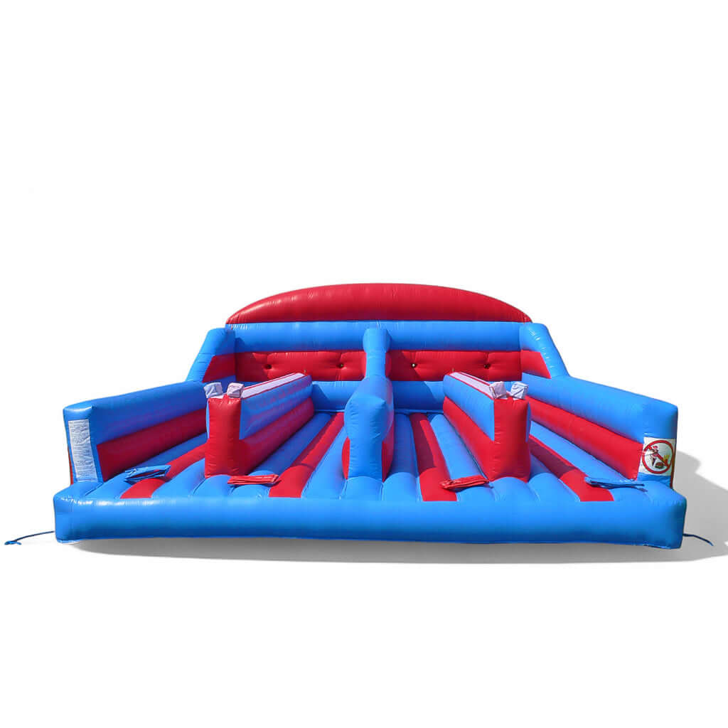 Bungee Run 4 Spieler – Aufblasbares Wettkampfmodul für Teamaction mieten bei Happy Fun