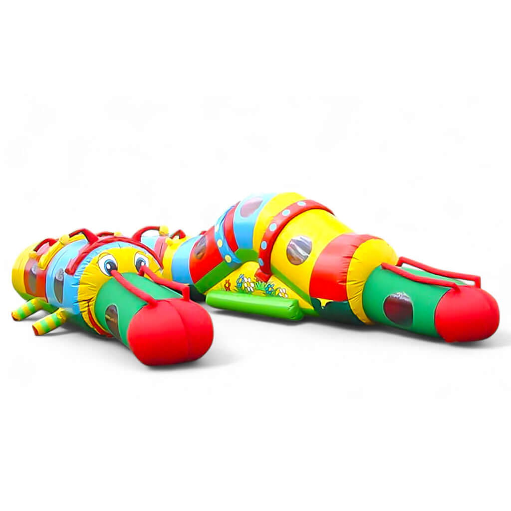 Tunnelspielgerät Raupe Megi – Buntes Krabbelabenteuer für Kinder mieten bei Happy Fun