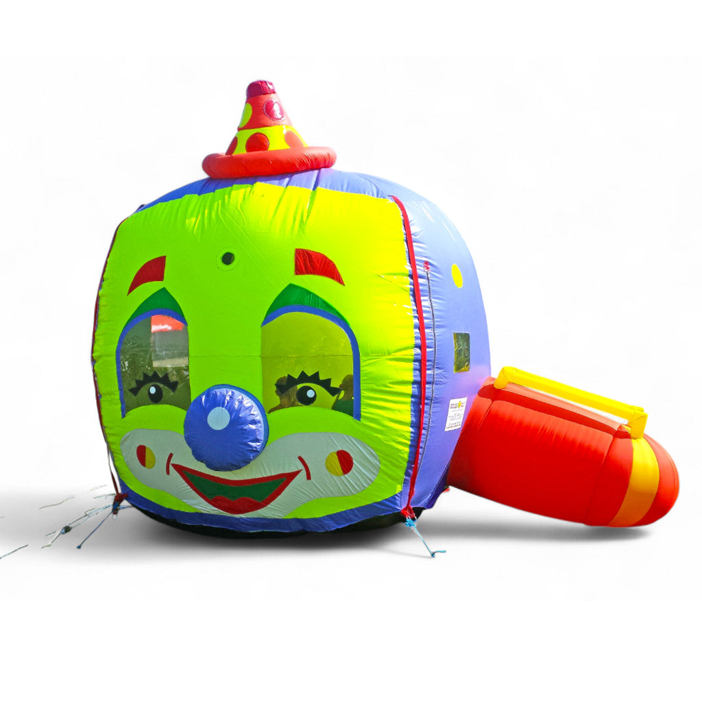 Windballon „Clown“ mieten 5×4 m – Lachen, Hüpfen, Ballone jagen! mieten bei Happy Fun