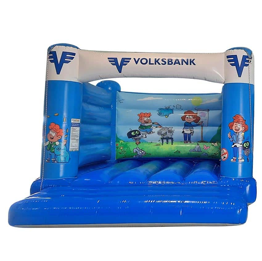 Hüpfburg Volksbank ohne Dach mieten bei Happy Fun