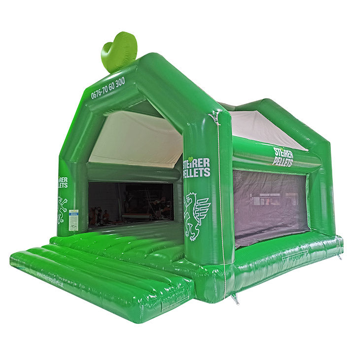 Hüpfburg Herz Steirer Pellets - individuelles Design mieten bei Happy Fun
