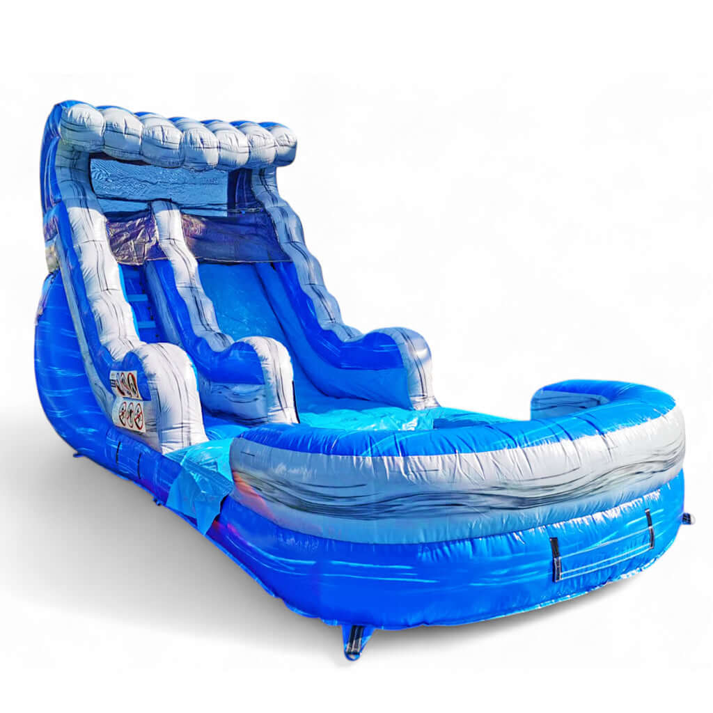 Wasserrutsche Welle – schwungvolle Wasserhüpfburg für Sommer-Events mieten bei Happy Fun