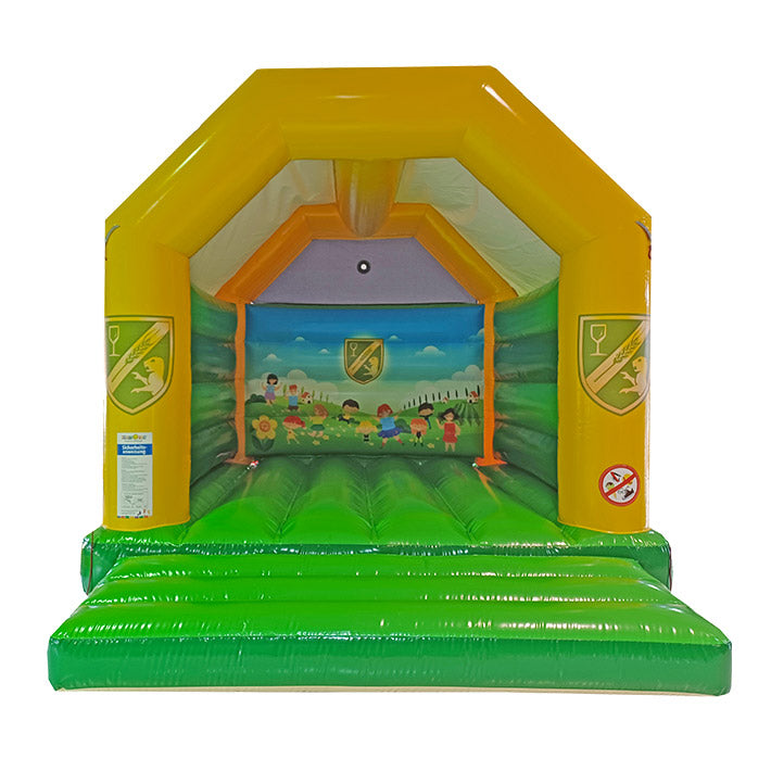 Hüpfburg Gemeinde Ollersdorf mit Wappen mieten bei Happy Fun