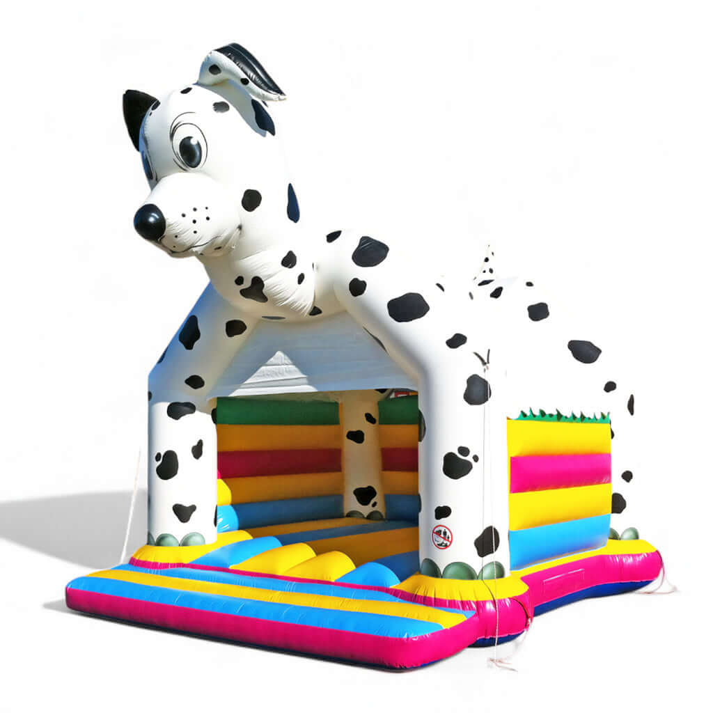 Hüpfburg Hund mit Dach – Startklar für Abenteuer mit dem Dalmatiner mieten bei Happy Fun