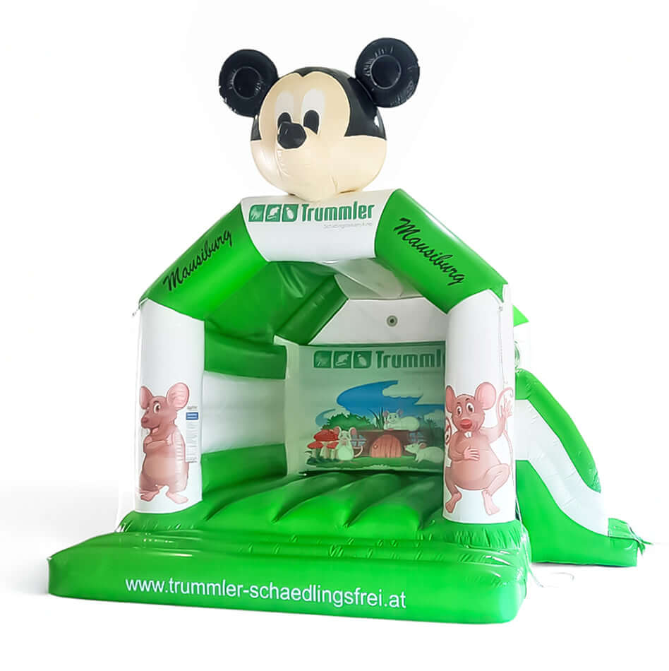 Hüpfburg Maus Schädlingsbekämpfung mit Rutsche mieten bei Happy Fun