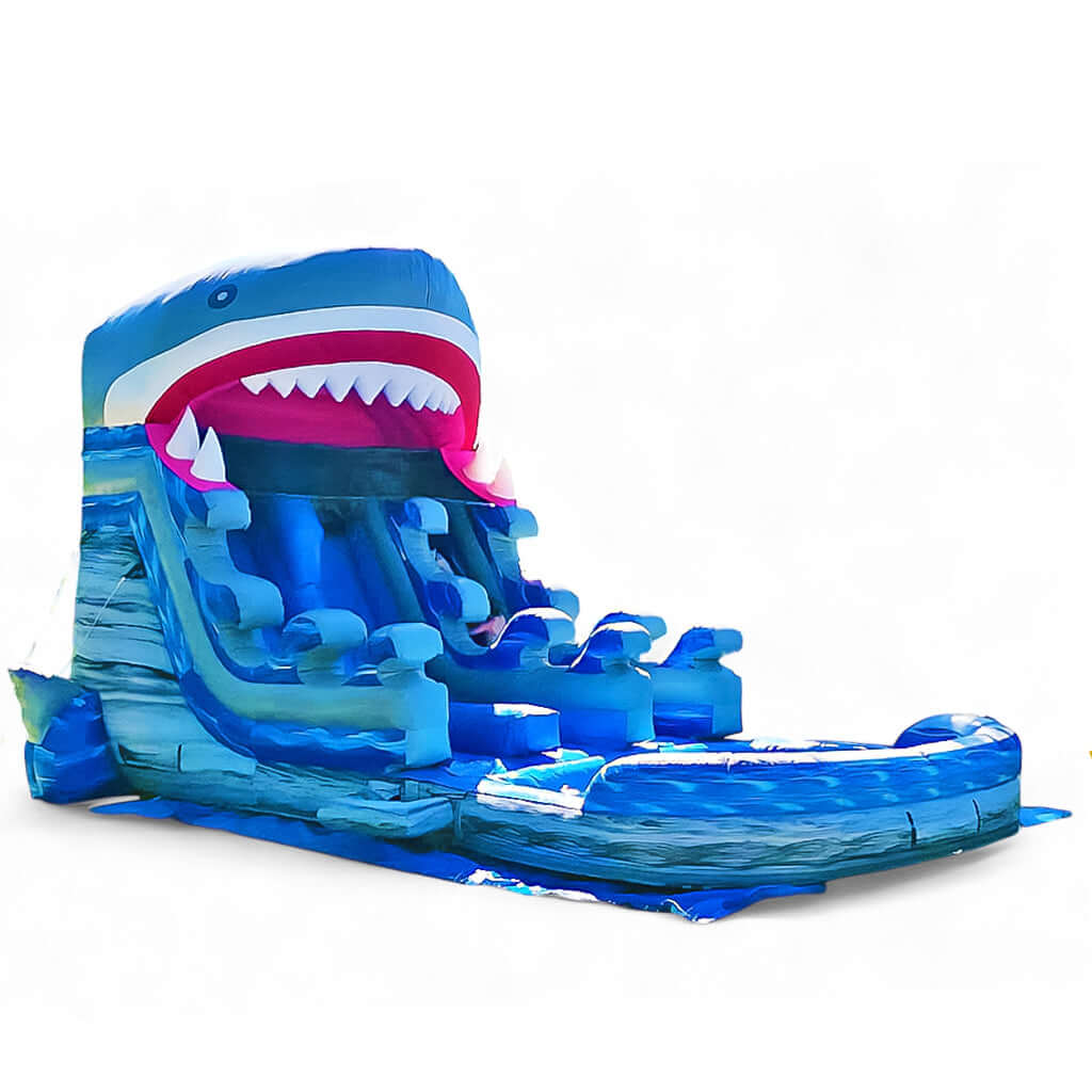 Wasserrutsche Hai – spektakuläre Wasserhüpfburg für Abenteurer mieten bei Happy Fun