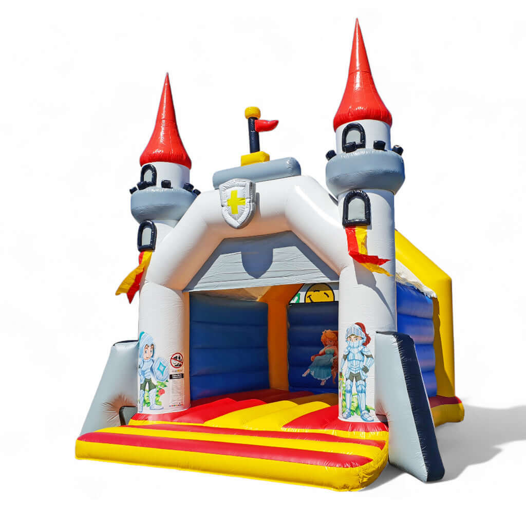 Hüpfburg Schloss mit Dach – Ein märchenhaftes Hüpf-Abenteuer mieten bei Happy Fun