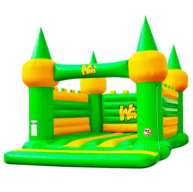 Hüpfburg Wiki grün gelb 6 x 7 m mieten bei Happy Fun