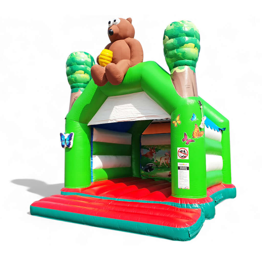 Hüpfburg Bär mieten 5x6m - für kleine Naturfreunde mieten bei Happy Fun