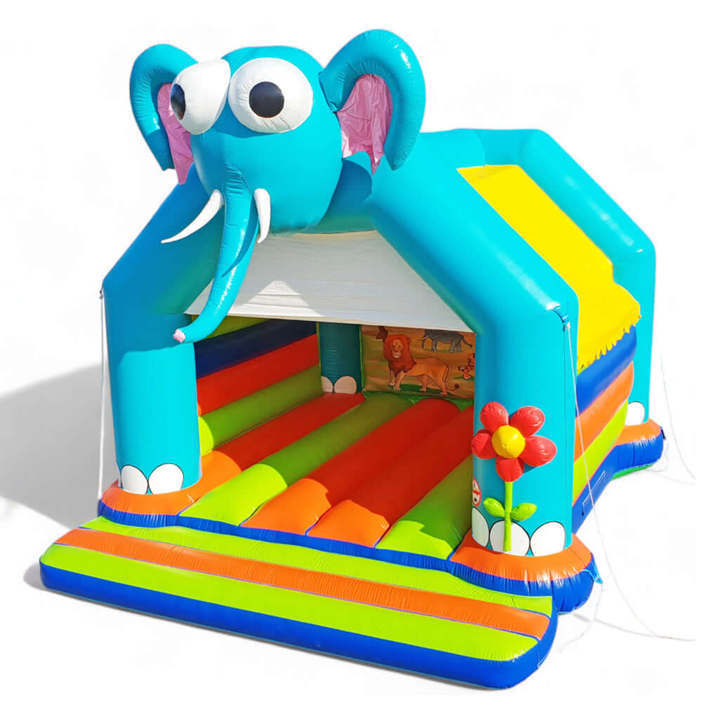 Hüpfburg Elefant mit Dach – Willkommen im tierischen Abenteuerland mieten bei Happy Fun