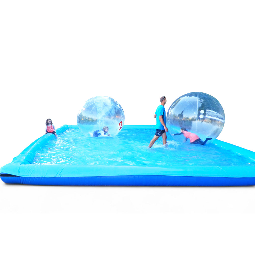 Water Run mieten 6×8 m - mit Wasserbällen über das Wasser laufen mieten bei Happy Fun