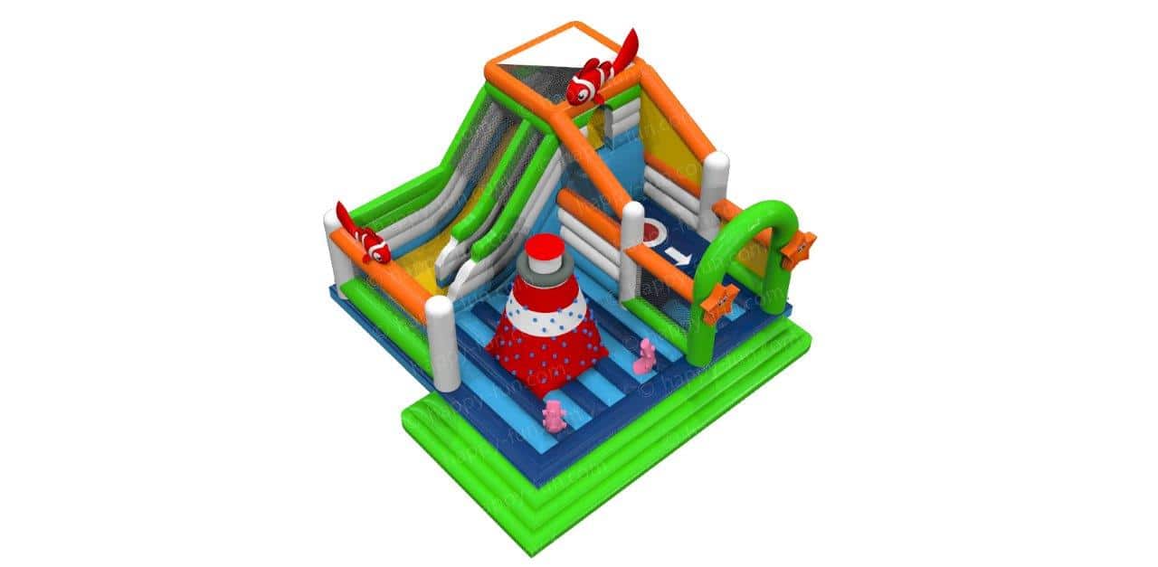 Happy Ocean Fun Hüpfburg mit Kletterturm mieten bei Happy Fun