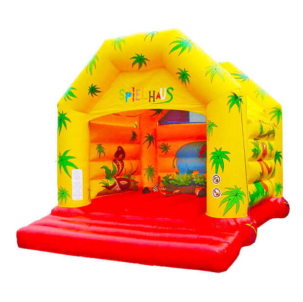 Hüpfburg Spielhaus mit Dach mieten bei Happy Fun
