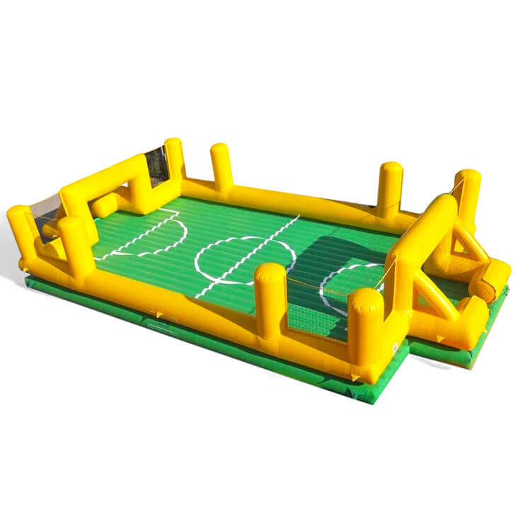 Soap Soccer Feld, Water-Soccer gelb-grün mit aufblasbarem Boden mieten bei Happy Fun