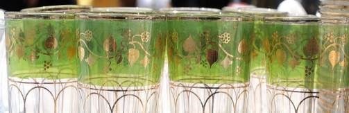 Orientalische Gläser und Untersetzer, Glas, Teller, Besteck, Orient
